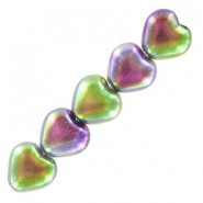 Czech Hearts beads Perlen 6mm Crystal magic orchid 00030/95000
